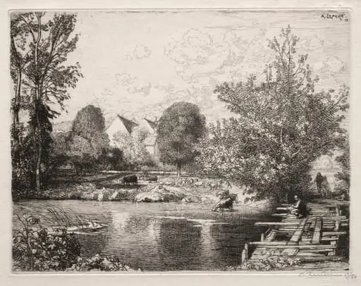 The Old Footbridge, by Auguste Lepère