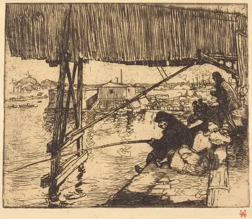 Under the Bridge of Bercy (Sous le pont de Bercy), by Auguste Lepère