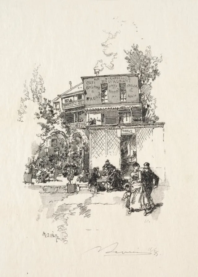 Une Guinguette, by Auguste Lepère, 1886