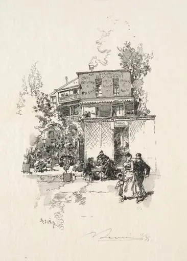 Une Guinguette, by Auguste Lepère