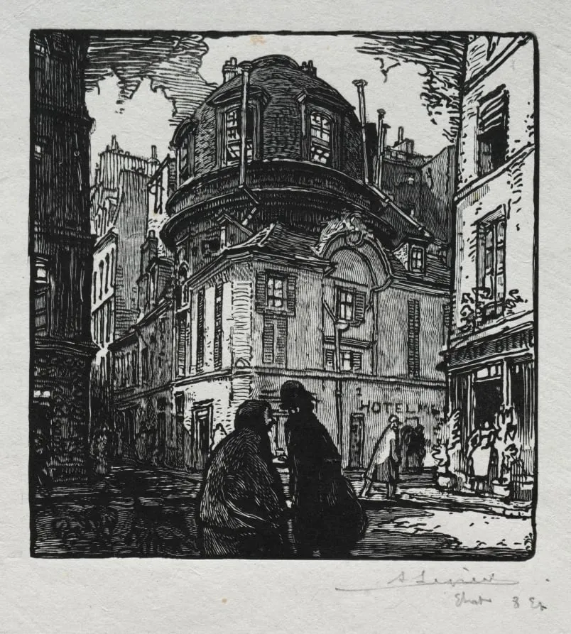 View of the Hotel Colbert, by Auguste Lepère, 1901