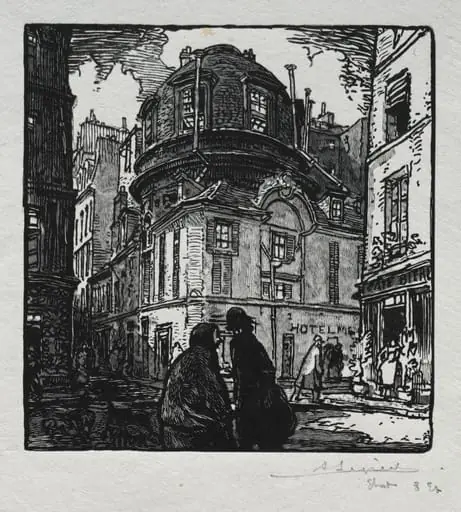 View of the Hotel Colbert, by Auguste Lepère