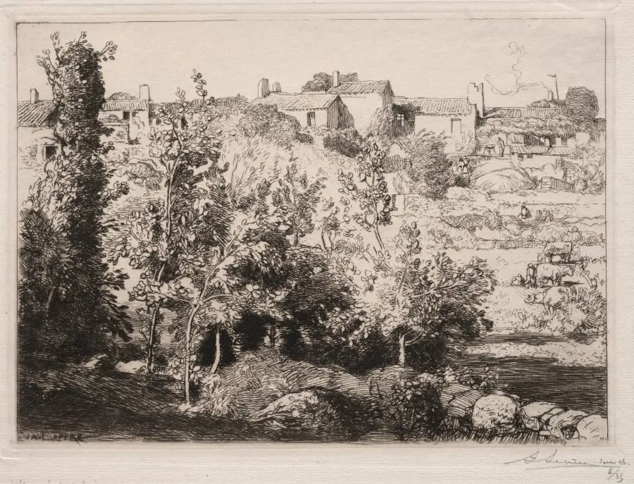 Village of Meule, by Auguste Lepère, 1907