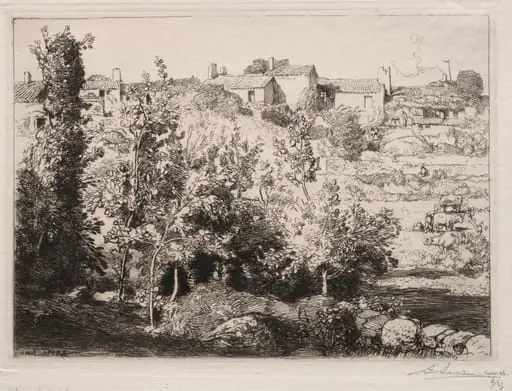 Village of Meule, by Auguste Lepère