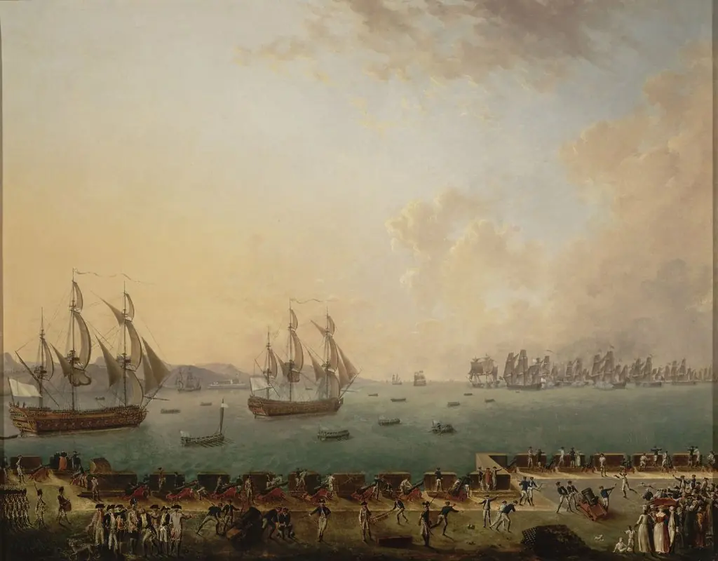 Combat naval dans la rade de Fort Royal de la Martinique, 18 décembre 1779, by Auguste-Louis de Rossel de Cercy