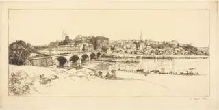 Angers - Panoramic View (Angers - Vue panoramique), by Auguste Louis Lepère