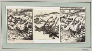 Après la bataille, chevaux morts