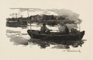 Au bord de la Seine, by Auguste Louis Lepère