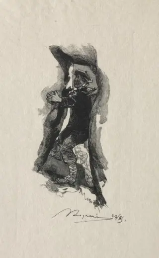 Au defile de Sept-Cavernes, by Auguste Louis Lepère