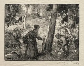 Au Rocher Bernard, by Auguste Louis Lepère, 1889