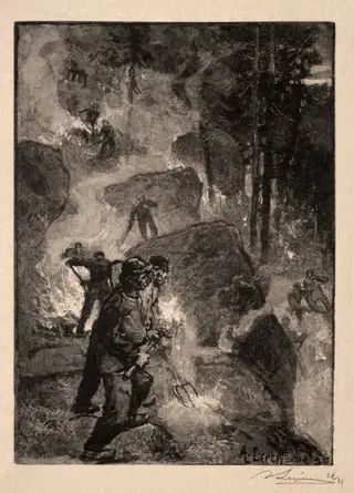 Brûleurs de Fougères, by Auguste Louis Lepère