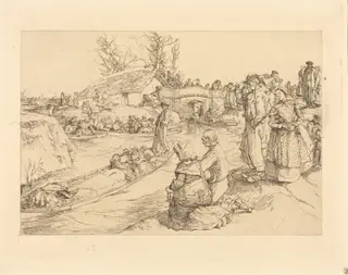 Burial in the Vendeen Marsh (Un enterrement dans le marais Vendeen), by Auguste Louis Lepère