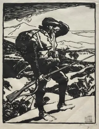 Chasseur Alpin Regardant La Plaine Du Rhin, by Auguste Louis Lepère