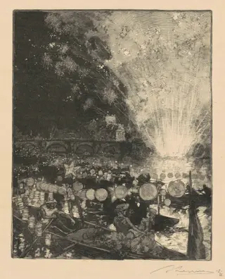 Fete Venetienne sur la Seine, by Auguste Louis Lepère