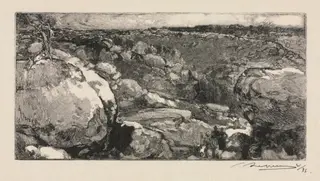 Fontainebleau Forest: The Cirque of Long-Rocher, by Auguste Louis Lepère