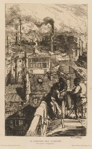 Gazette des Beaux-Arts: Le Quartier des Gobelins, by Auguste Louis Lepère, 1889