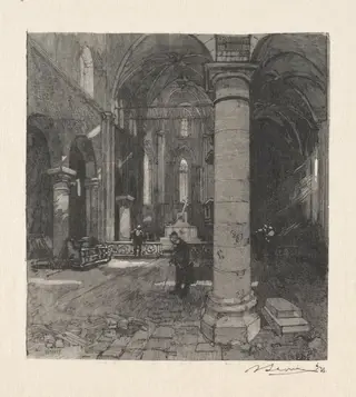 Interieur de l'Eglise, by Auguste Louis Lepère