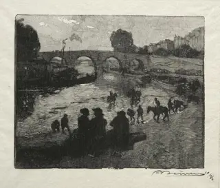 L'Abreuvoir du Pont Marie, by Auguste Louis Lepère