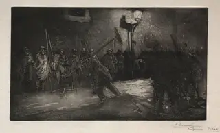 L'Appel des Balayeurs de la Nuit, by Auguste Louis Lepère, 1890