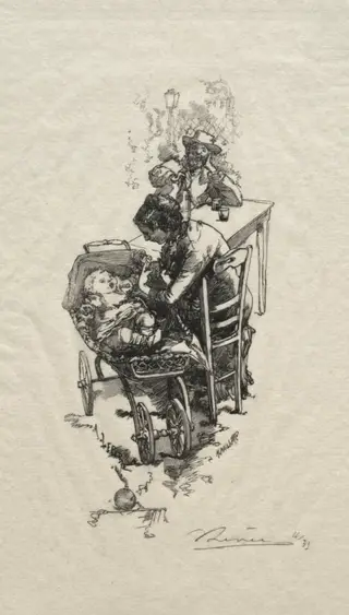 La femme au berceau, by Auguste Louis Lepère