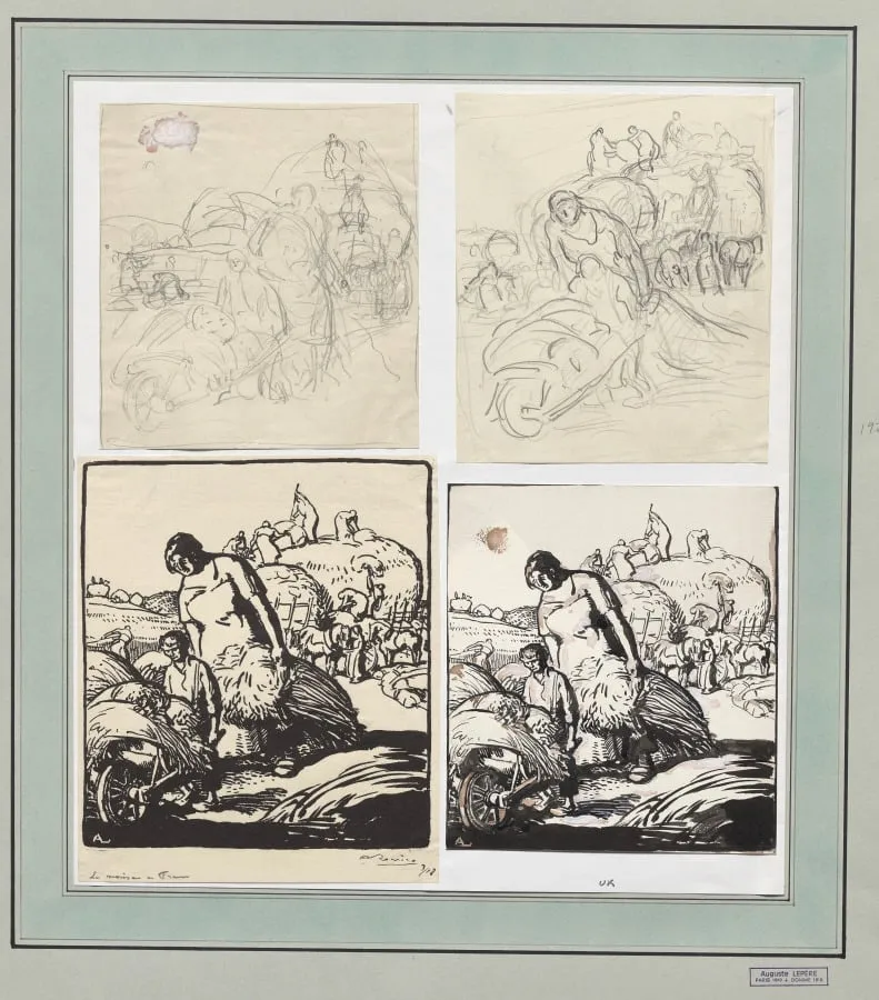La Moisson en France, by Auguste Louis Lepère, 1914