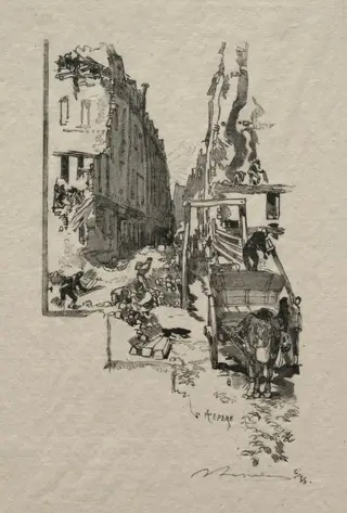 La Rue Victor Cousin, by Auguste Louis Lepère
