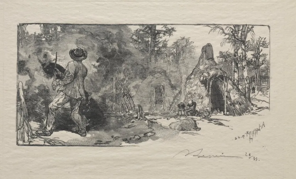 Les Charbonniere, by Auguste Louis Lepère, 1887