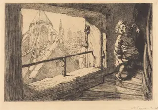 Les toits de Saint-Severin, by Auguste Louis Lepère