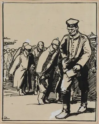 Marche d'un groupe de prisonniers allemands, by Auguste Louis Lepère