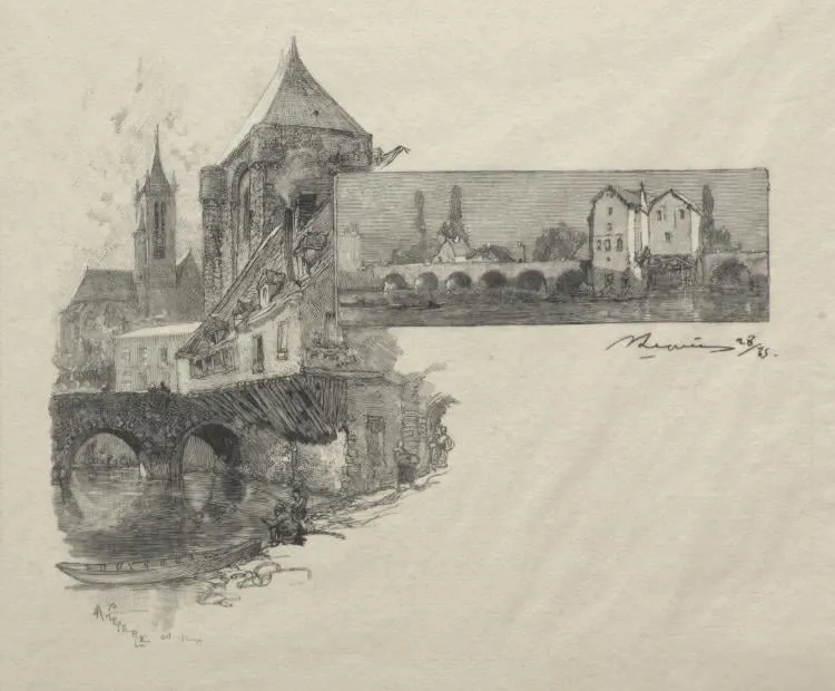 Moret - Le moulin à tan, by Auguste Louis Lepère, 1889