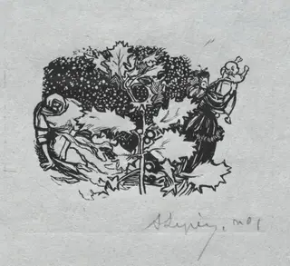 Paris Almanac, 1897:  Tail-piece, Winter