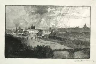 Paris, vu du Pavillon de Flore, by Auguste Louis Lepère