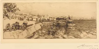 Pier of Bercy (Embarcadere, quai de Bercy), by Auguste Louis Lepère