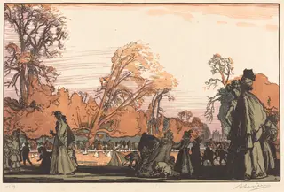 Pond in the Tuileries (Le bassin des Tuileries), by Auguste Louis Lepère