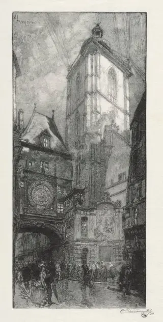 Rouen Illustré: La Gros Horloge, by Auguste Louis Lepère