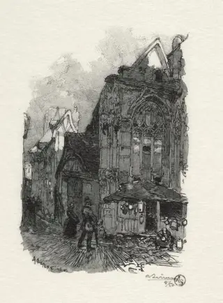 Rouen Illustré: Saint Etienne des Tonneliers, by Auguste Louis Lepère
