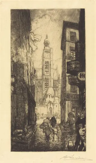 Rue de la Montagne-Sainte-Genevieve, Paris, by Auguste Louis Lepère