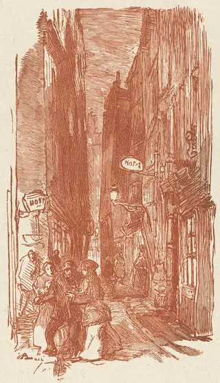 Rue Saint-Severin, by Auguste Louis Lepère