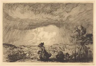 Storm on the Dune, Vendee (L'orage sur la dune, Vendee), by Auguste Louis Lepère