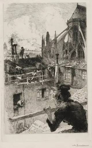 Sur les Toits pres Notre Dame, by Auguste Louis Lepère