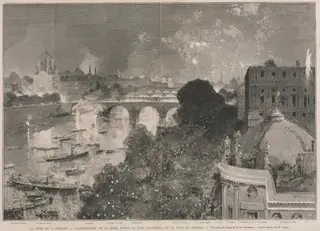 The Festival of 14 July, Illumination of the Place of the Republic (after H. Scott), by Auguste Louis Lepère