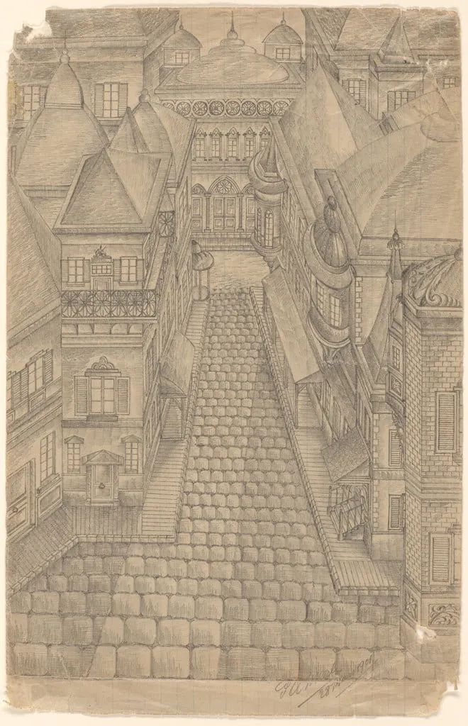 Untitled, by Auguste Merle, graphite, 1901