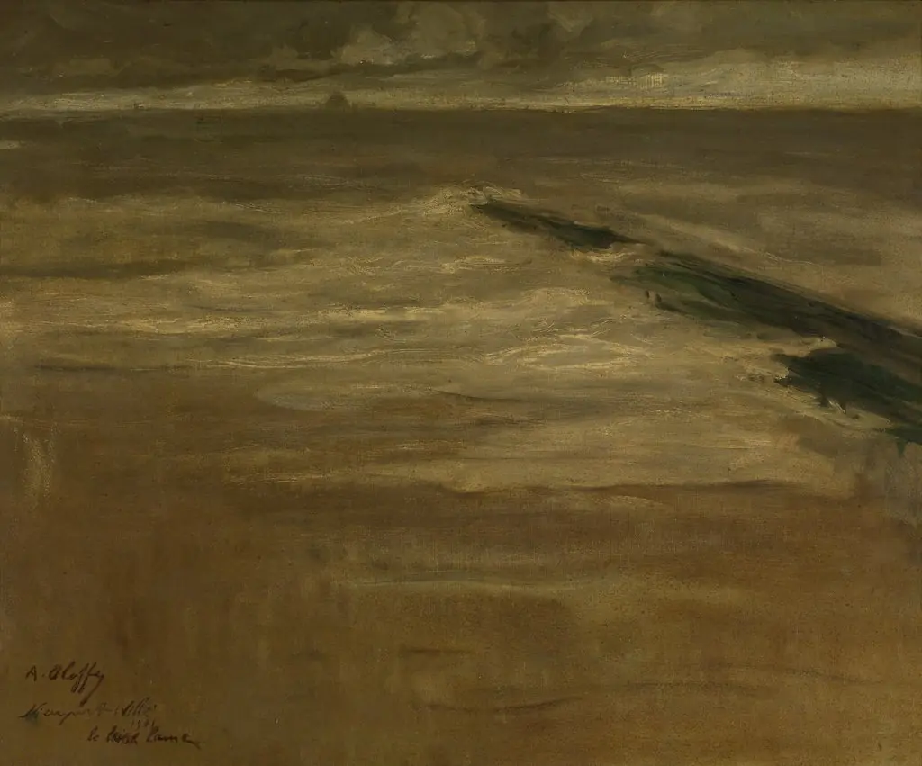 Breakwater at Nieuwpoort, by Auguste Oleffe