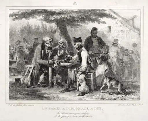Album for 1832: Un famous diplomat à dit..., by Auguste Raffet
