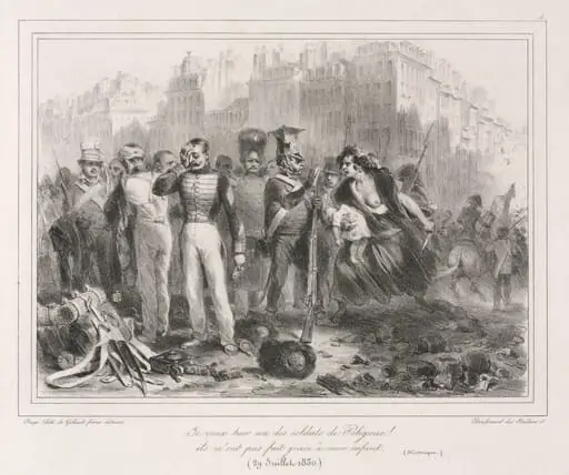 Album of 1831: I want to kill one of Polignac's soldiers. They did not spare my child (Historic), by Auguste Raffet