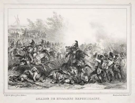 Album pour 1833:  Charge de Hussards Républicains, by Auguste Raffet