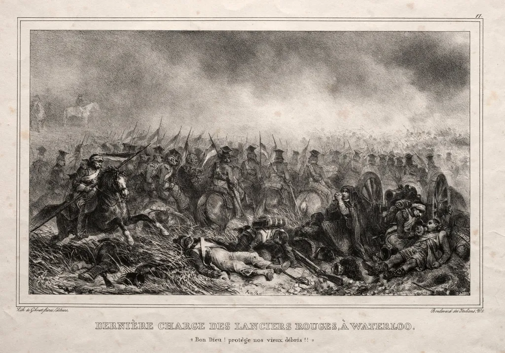 Dernière Charge des Lanciers Rouges à Waterloo, by Auguste Raffet, 1834