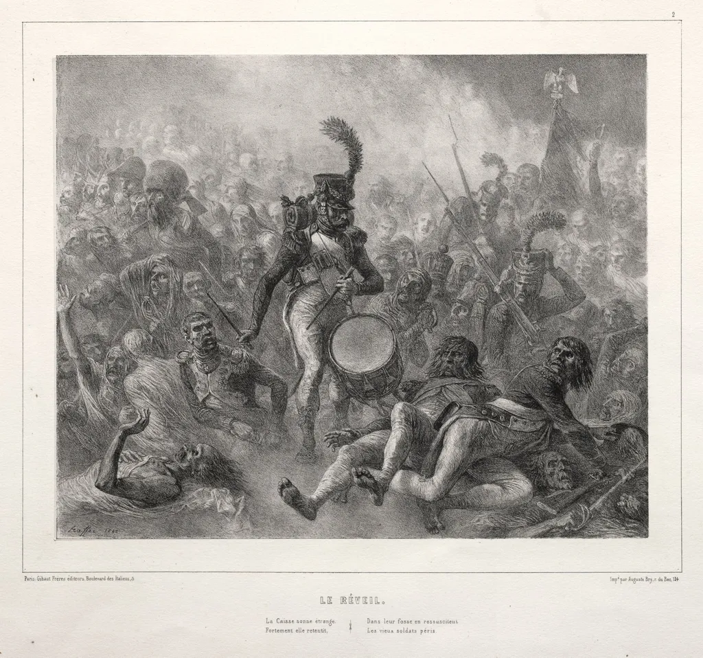 L'Album de 1832: Reveil, by Auguste Raffet, 1832