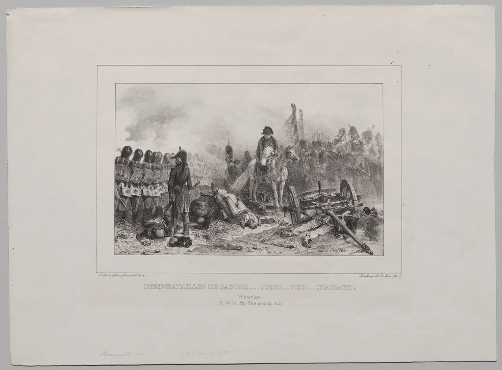 Lithographic Album of 1837: Half-Battalion at Left…Aim!...Fire!...Load, by Auguste Raffet, 1836