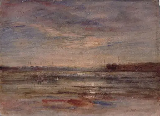 Sunset on the water, by Auguste Ravier